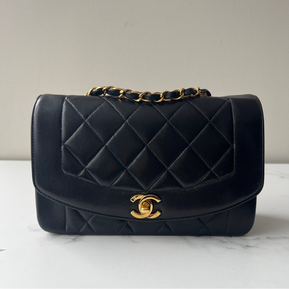 Chanel Black Quilted Shoulder Bag with Gold Accents